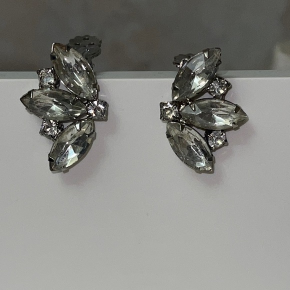 Sparkly Cluster Clip-On Earrings - Picture 1 of 5